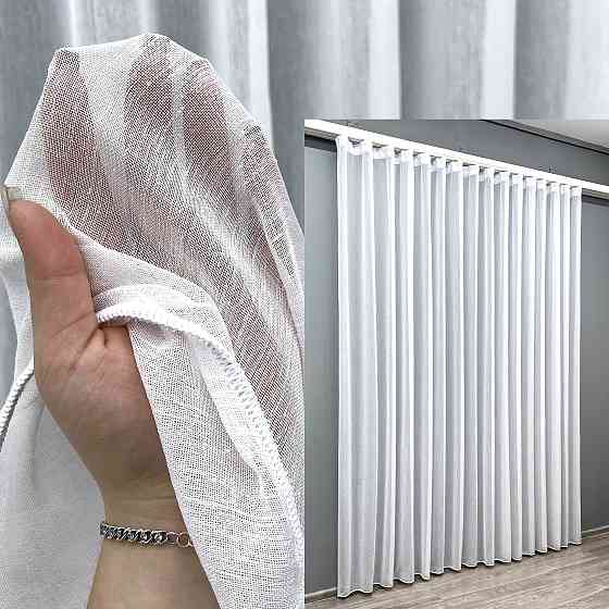 Тюль преміум льон фактурний “Costa” колір білий 1960т Київ