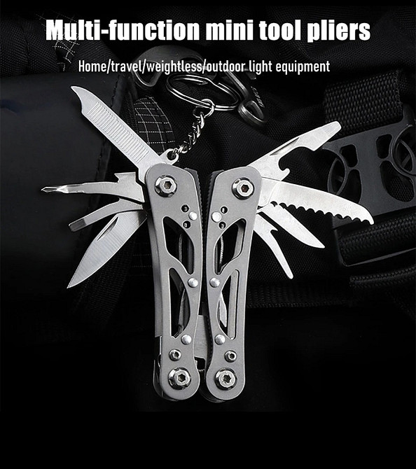 Мультитул с чехлом 9 в 1 серый Киев - изображение 5
