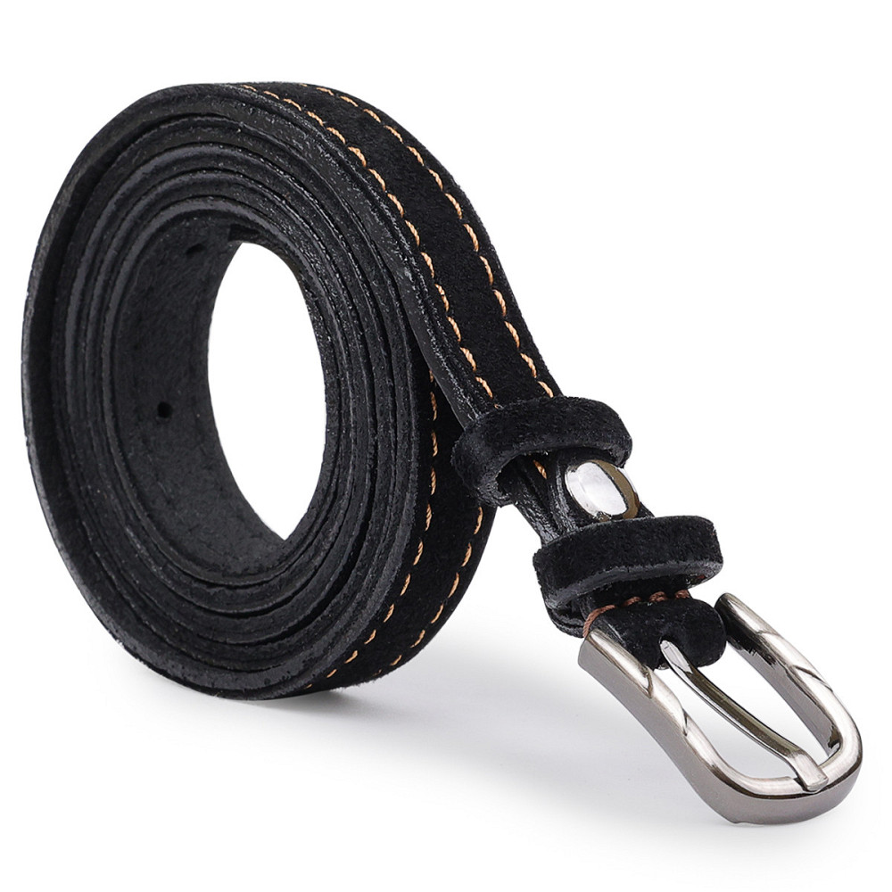 Замшевий оригінальний жіночий ремінь Vintage 20756 Чорний Київ - фото 9