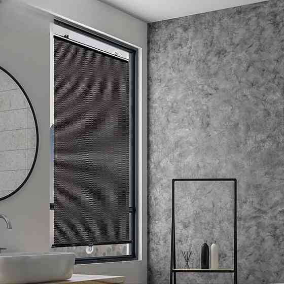 Сонцезахисна рулонна шторка на вікно 125х50см,Чорний SBR Київ