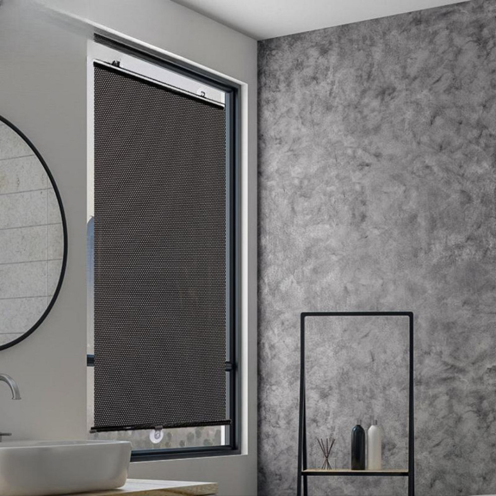 Сонцезахисна рулонна шторка на вікно 125х50см,Чорний SBR Київ - фото 4