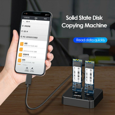 Док-станция для накопителей Maiwo 2*NVMe M.2 SSD Key M/B+M USB 3.1 Gen2 Type-C (K3016P) Винница - изображение 7