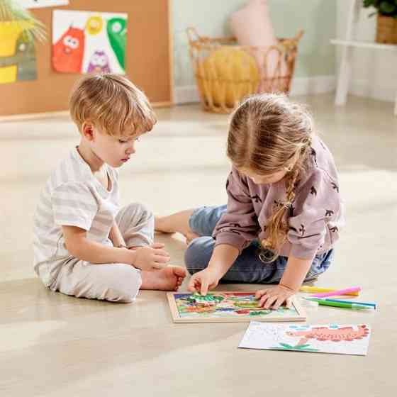 Пазл Hape Динозаври з розмальовкою (E1641) Киев