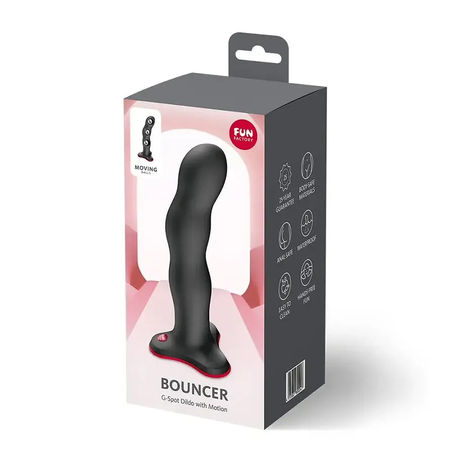 Фалоімітатор Fun Factory BOUNCER Black, кульки всередині, ефект вібрації, діаметр 3,9 см Львів - фото 7