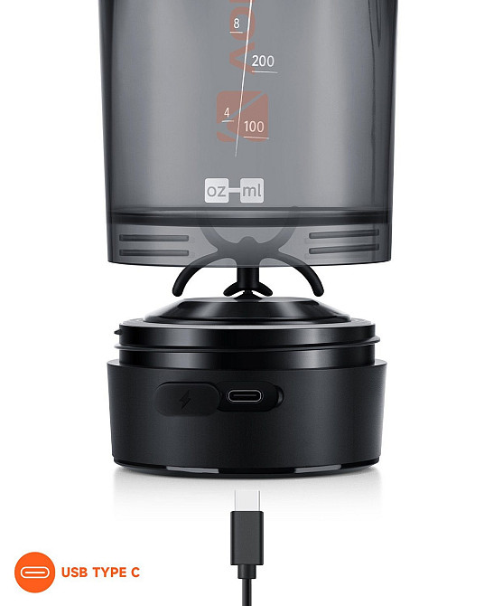 Шейкер спортивний електричний VOLTRX Gallium 700 мл. Tritan Orange Кам'янське - фото 7