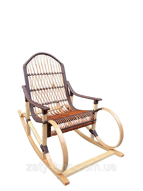 Кресло-качалка деревяная плетеная из лозы Киев - изображение 4