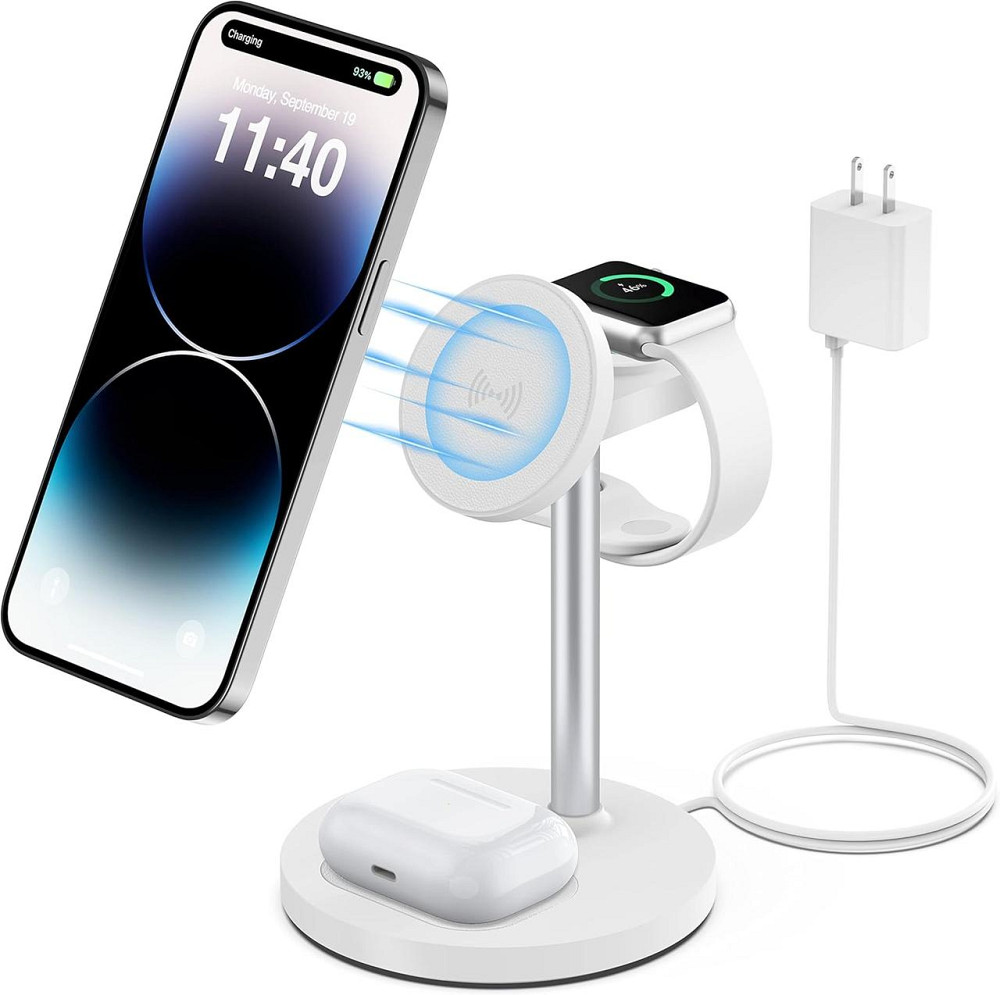 3-в-1 беспроводная зарядка FutureCharger MagSafe, регулируемая станция 20W для iPhone, Apple Watch, AirPods Киев - изображение 1