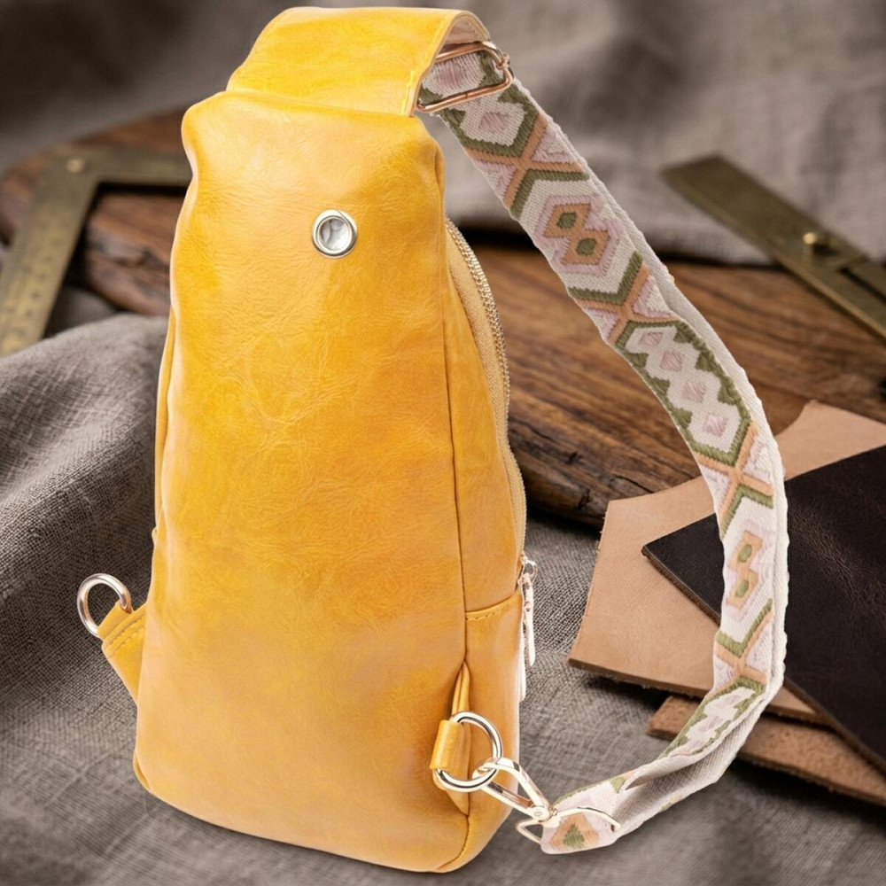 Яркая женская слинг сумка через плечо из экокожи Vintage 22753 Желтый Киев - изображение 14
