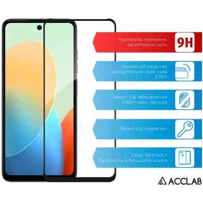 Стекло защитное ACCLAB Full Glue Tecno Spark 20C Black (1283126589034) Винница