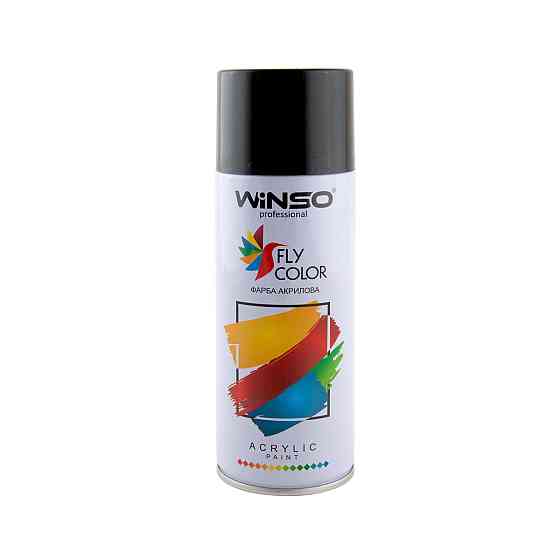 Краска акриловая Winso Spray 450мл черный глянец (GLOSS BLACK/RAL9005) Киев