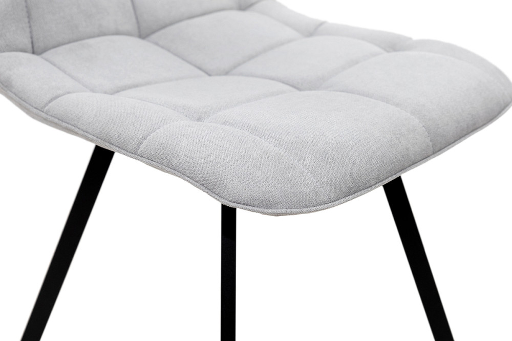 Стілець Софт, метал чорний/ тканина світло сіра Київ - фото 7