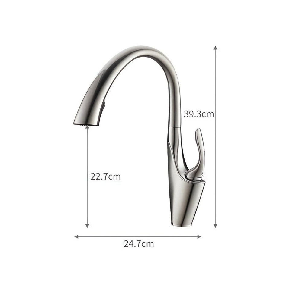 Змішувач кухонний з висувним виливом VALESO OB-D91B (PVD золото, латунь) Коломия - фото 3