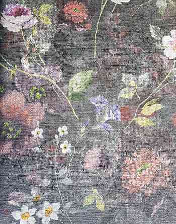 Винілові на фрізеліні AS creation Perfect 1.06Х10 квіти червоні сиренові на чорному Київ