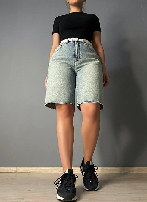 Шорти жіночі джинсові Liana 4-021 бермуди з ременем блакитні, блакитний, 30, 30, 83 см, 117 см Київ - фото 10