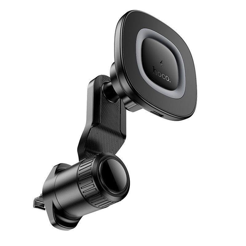 Автотримач для телефона з БЗП HOCO HW30 Crown magnetic wireless charging car holder (air outlet) Black Metal Gray Одеса - фото 4