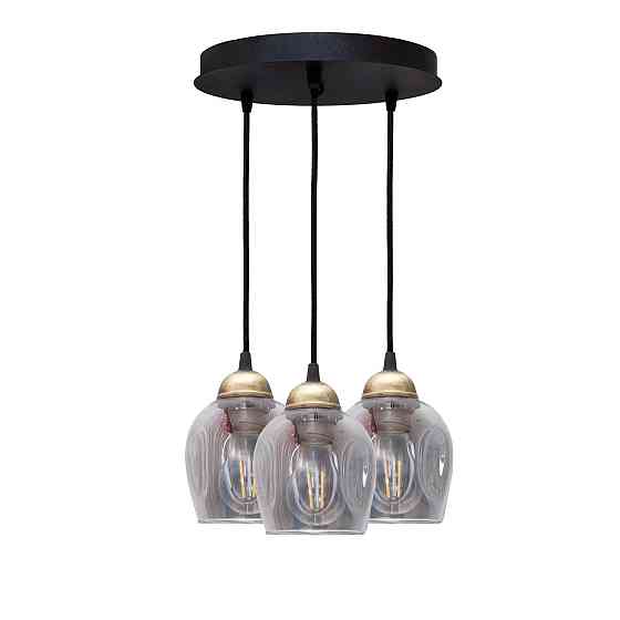 Светильник подвесной MSK Electric Enigma на круглой основе под три лампы Е27 PL 2024-3R BK Одесса