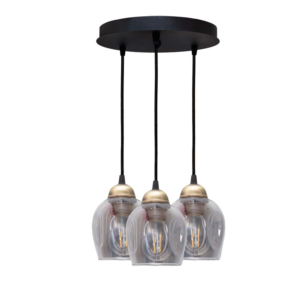 Светильник подвесной MSK Electric Enigma на круглой основе под три лампы Е27 PL 2024-3R BK Одесса - изображение 2