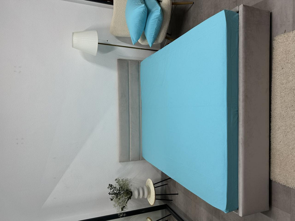 Ecotton Простирадло на резинці Ecotton 160х200 см фланель з бавовни Blue sky блакитний Коломия - фото 2