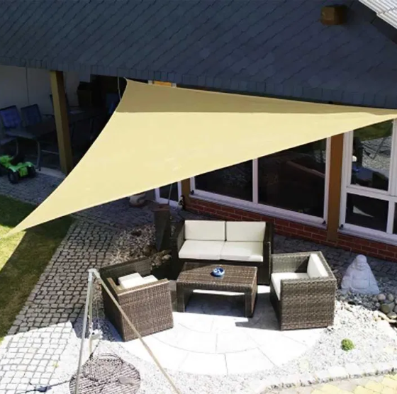 Тент навес затеняющий треугольный 3х3х4м Оксфорд (Бежевый) Киев