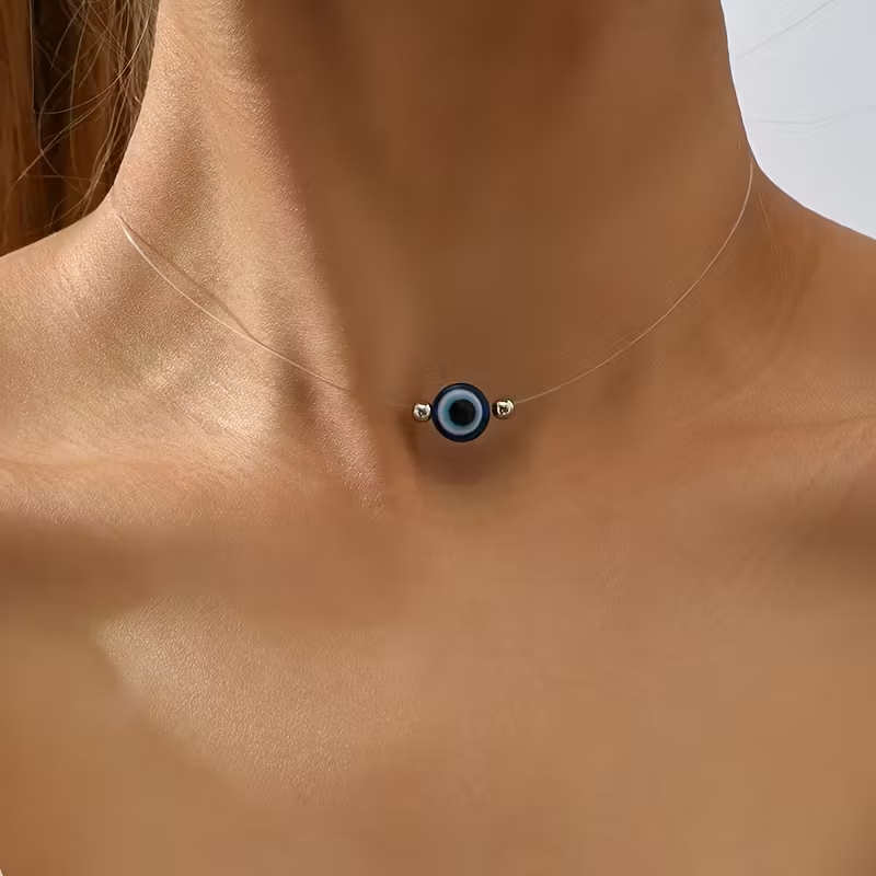 Ожерелье-оберег «Глаз Фатимы (Nazar)» на прозрачной жилке, 38,5+8 см, регулируемое Киев - изображение 5