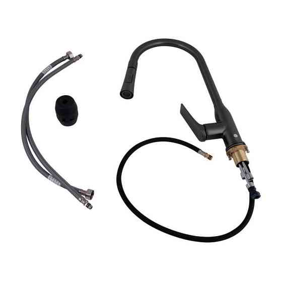 Смеситель для кухни Qtap Vlasta New с выдвижным изливом, латунь QTVLA344GMB45647 Gunmetal Black PVD Харьков