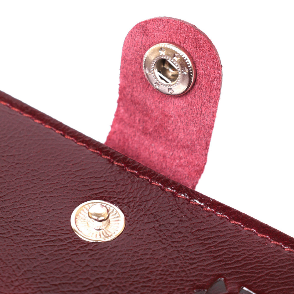 Жіноче глянсове шкіряне портмоне Shvigel 16484 Бордовий Київ - фото 5