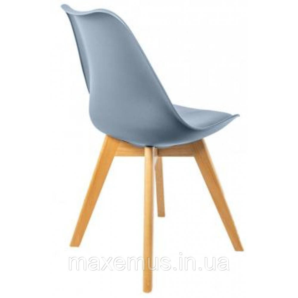 Крісло кухонне Bonro B-487 на ніжках дерево бук стілець з м'яким сидінням в офіс і вітальню сірий Мостиська - фото 3