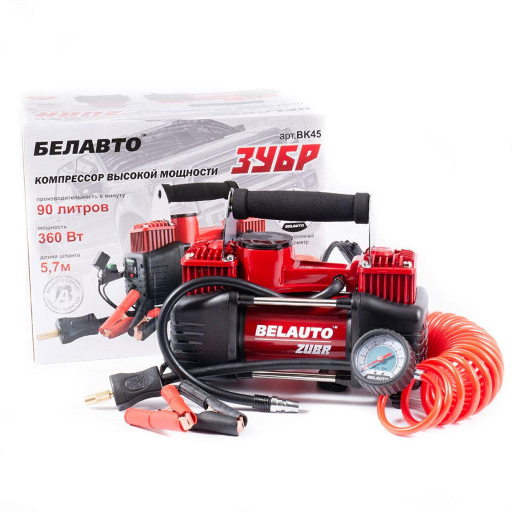 Компрессор автомобильный Белавто ЗУБР двухцилиндровый с зажимами АКБ Киев - изображение 6