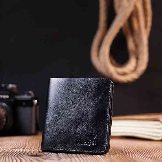 Небольшое кожаное портмоне для мужчин Черный (SHVIGEL) Киев