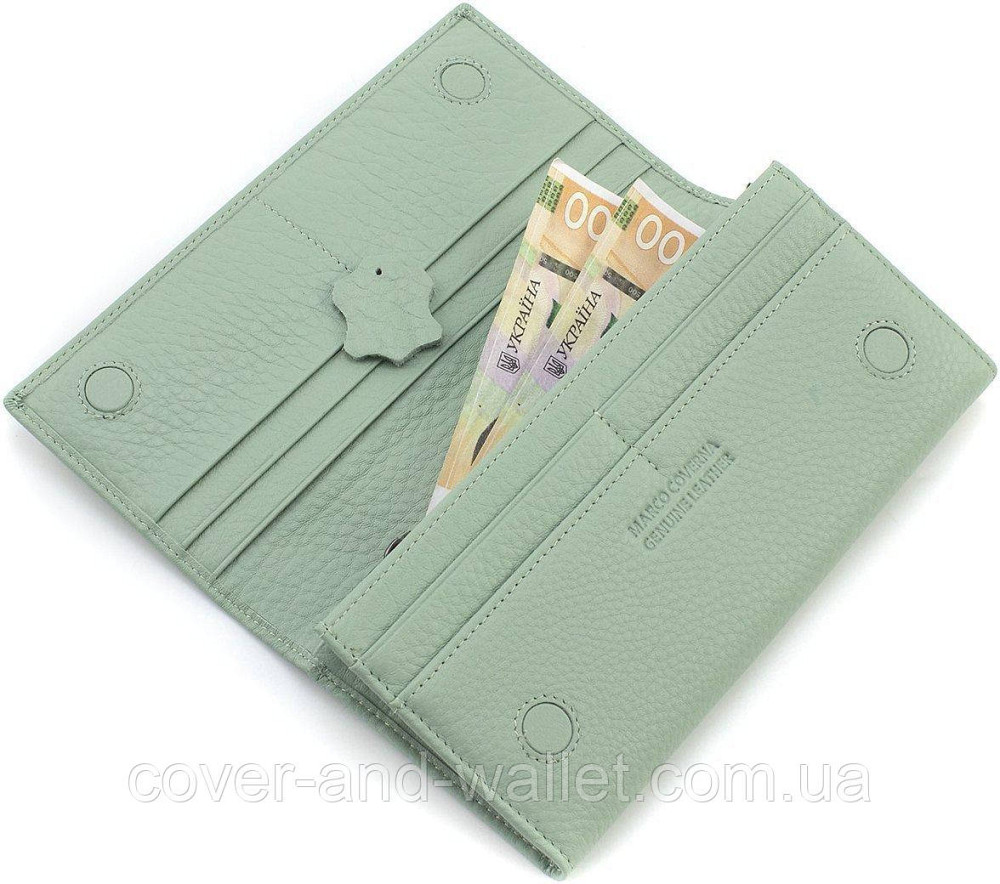 Красивий жіночий гаманець фісташкового кольору з натуральної шкіри Marco Coverna W 002 Київ - фото 7