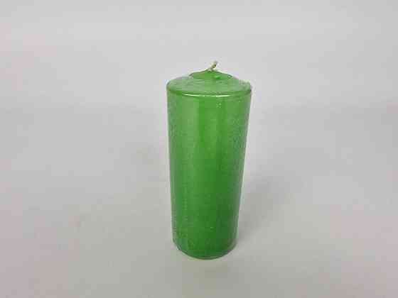 Цветная Цилиндр парафиновая свеча (60/150) ЗЕЛЕНАЯ крашеная  внутри белая (1 шт) Харьков