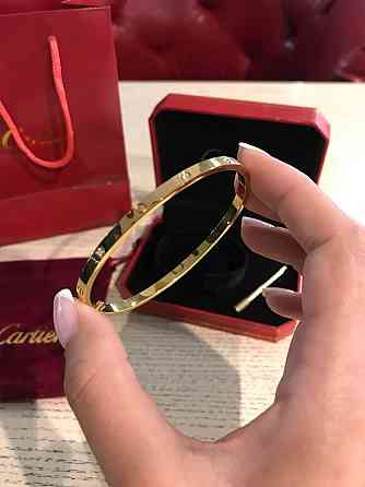 Cartier браслет с отверткой в лимонном золоте с камнями / Картье браслет LOVE лимонное золото Одесса