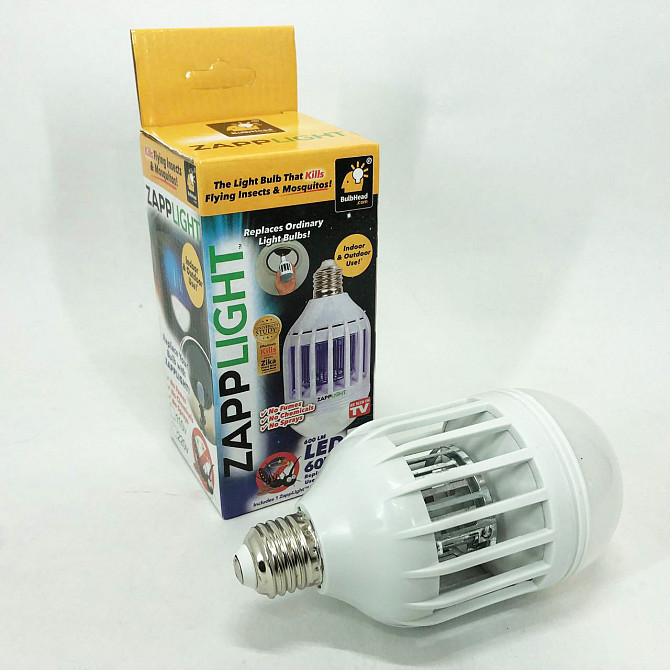 Светодиодная лампа приманка для насекомых Zapp Light, электрическая ловушка для насекомых, противомоскитная лампа от комаров TI-28 Львов - изображение 8