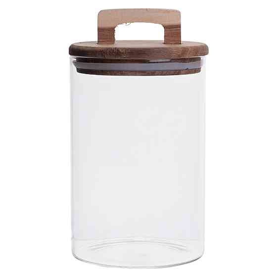 Yiwu Висока скляна банка 1,5 л з бамбуковою кришкою для зберігання круп і продуктів Коломия