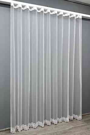 Тюль VR-Textil 1799т Грек-сетка с вышивкой и люрексом цвет Белый 300х270 см (40-655) Киев
