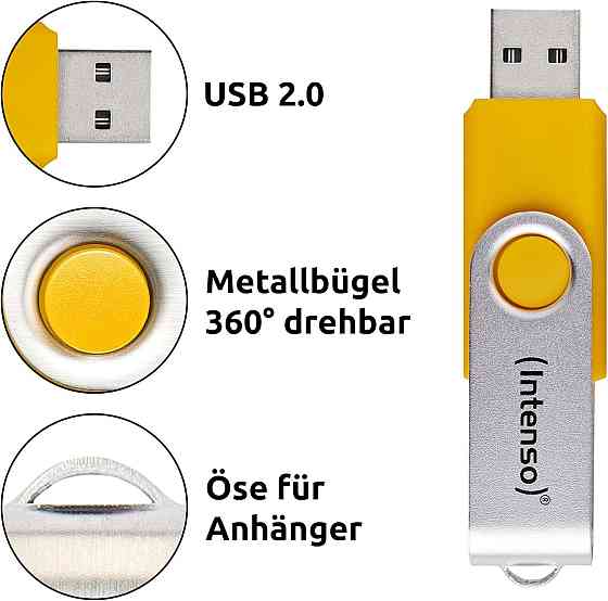 Флешка Intenso Office Line 5×64 ГБ рожевий USB 3.2 Gen1 до 70 МБ/с металева підвіска етикетки Київ