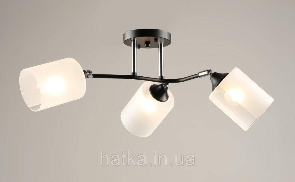 Люстра стельова на 3 плафони VALESO K2316/3, чорний/хром (E27) Київ - фото 1