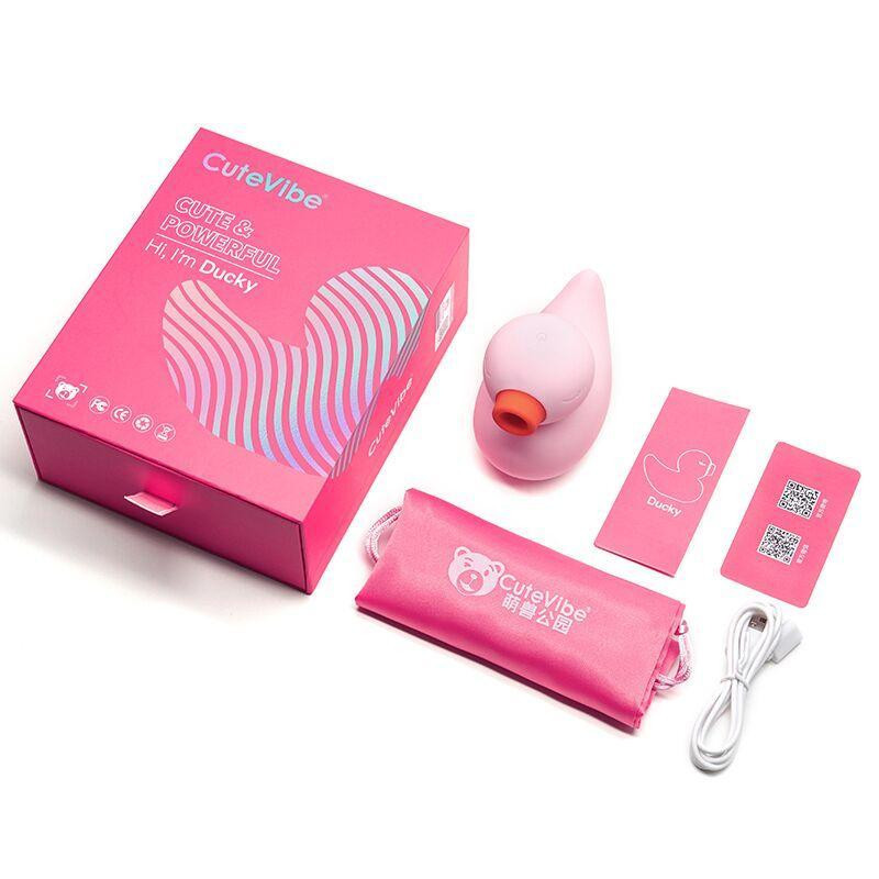 Вакуумний вібратор-качечка CuteVibe Ducky Pink Sex Aura Київ - фото 5