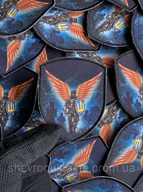 Друкований шеврон ЯНГОЛ ЗСУ (Форма щит. На липучці) Розмір 9x7см Київ - фото 4