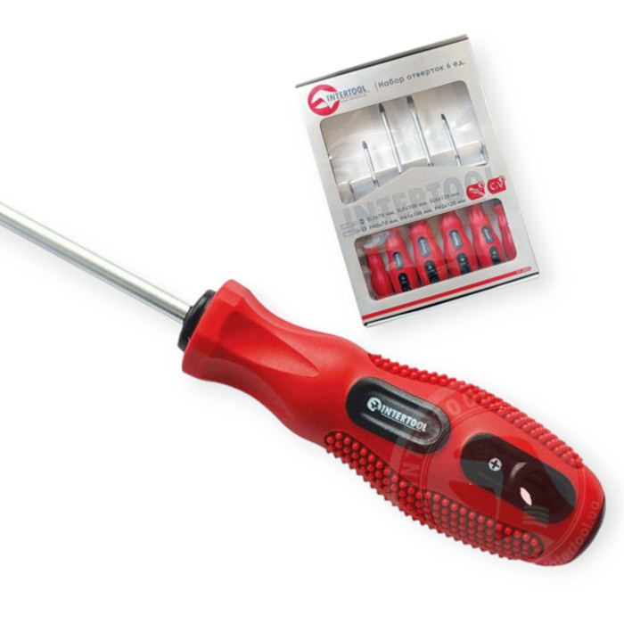 Набор отверток 6 шт магнитные - шлиц 3,5,6мм; крест 5,6,8мм Мукачево - изображение 1