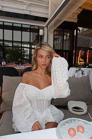 Женское легкое романтичное мини платье из натуральной ткани прошва 46/48 Одесса