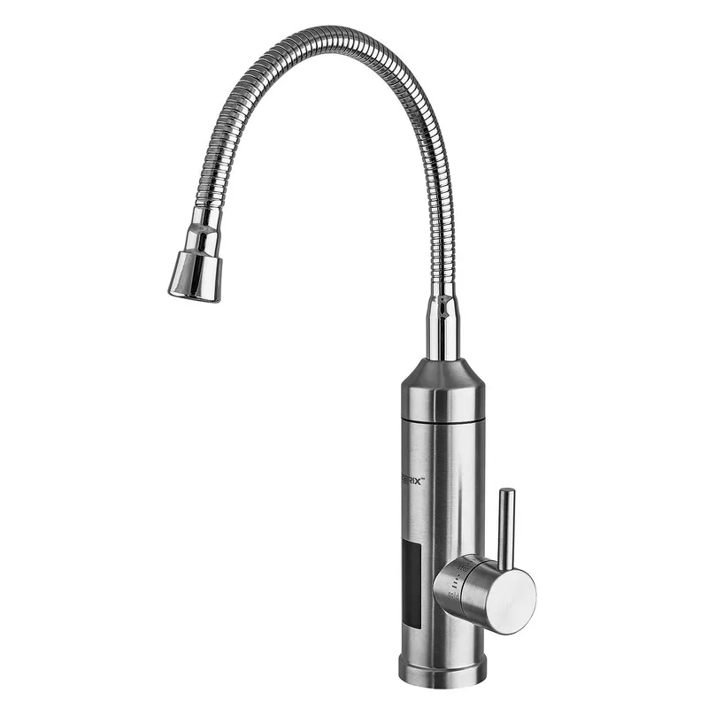 Водонагрівач 3,3 kW проточний, нержавіюча сталь, з індикатором температури, рефлекторний вилив, на мийку ZERIX ELW35-EF (ZX5577) Київ - фото 1