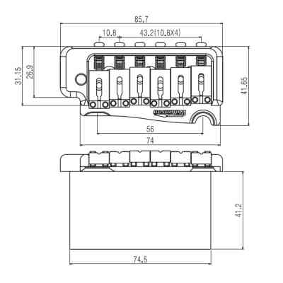 Бридж для гитары Paxphil WVPSB Chrome Винница