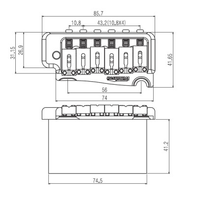 Бридж для гитары Paxphil WVPSB Chrome Винница - изображение 2