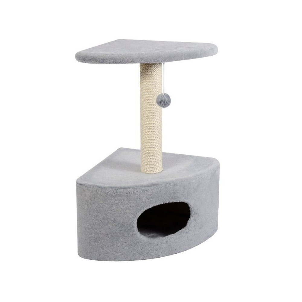 Дряпка Природа Д11у для котов угловая с будкой серая 39x39x65 см Киев - изображение 1