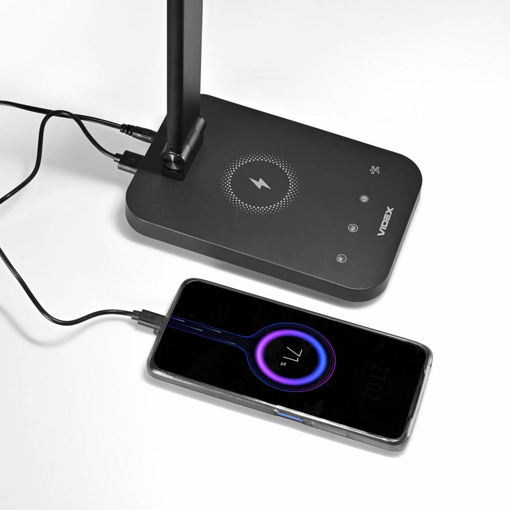 LED лампа настільна з бездротовою зарядкою VIDEX VL-TF17B 18W 1800-6500K Вінниця - фото 13