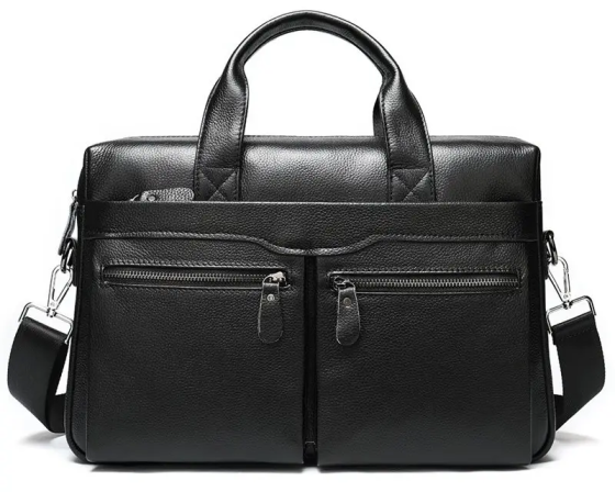 Чоловіча сумка-портфель Tiding Bag (39 x 28 × 8 см) сумка для ноутбука Чорний Вінниця