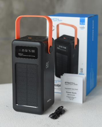 Универсальная зарядная батарея ACL PW53 Silar 80000mAh + фонарь + комплект кабелей (Черный) Винница