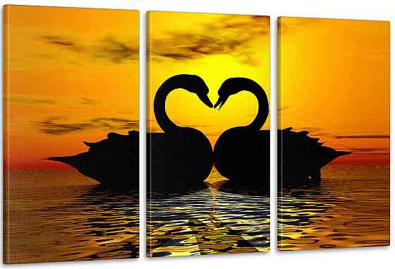 Модульна картина Лебеді Захід Аrt-108_3А Київ