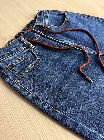 Джинсы женские Vanver 2110 Mom Jeans бананы на резинке большие размеры синие, синий, З2, 32, 85 см, 113 см Киев
